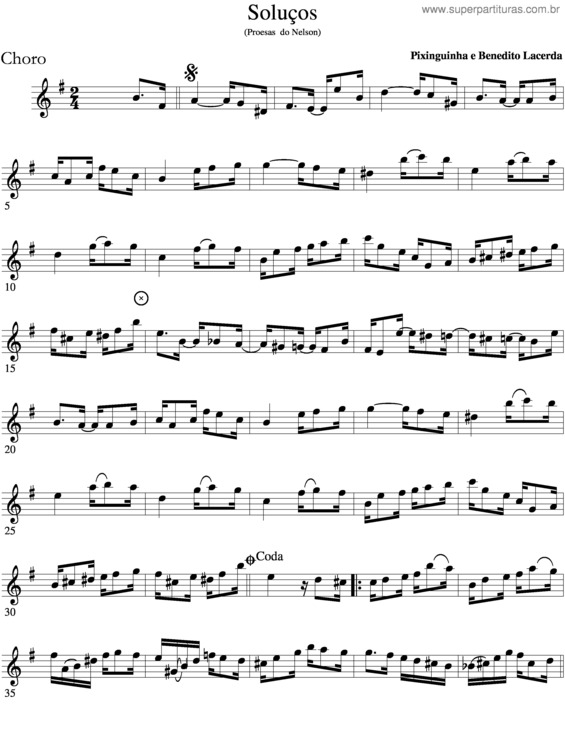 Partitura da música Soluços v.5