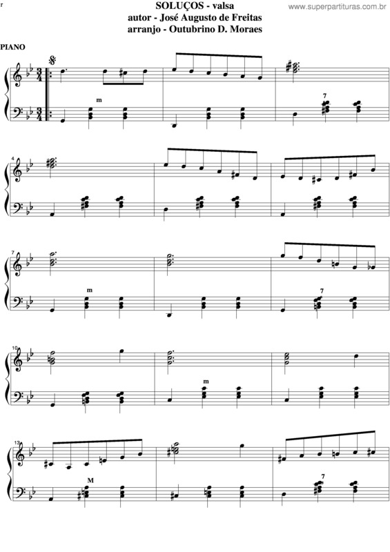 Partitura da música Soluços v.6