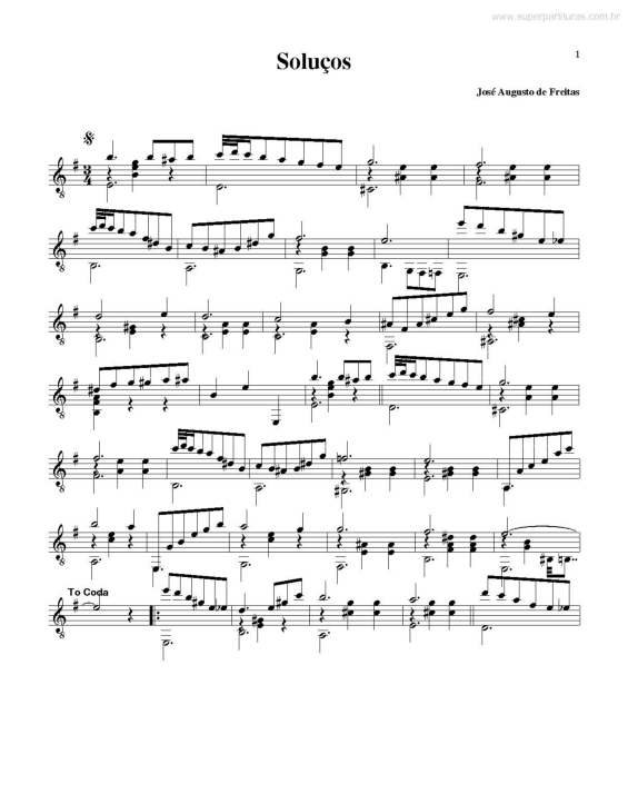 Partitura da música Soluços