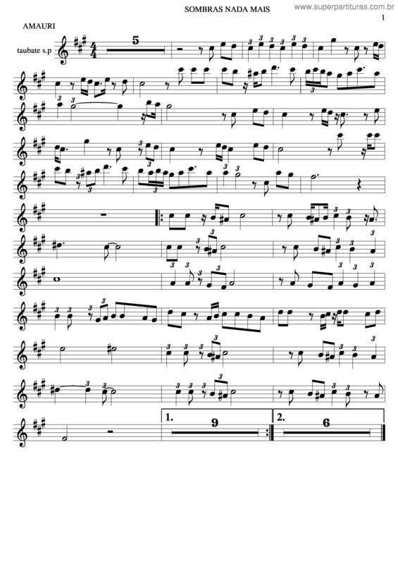 Partitura da música Sombra E Nada Mais