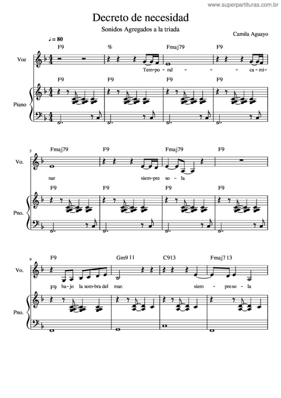 Partitura da música Sombra En Fa Mayor Postttu