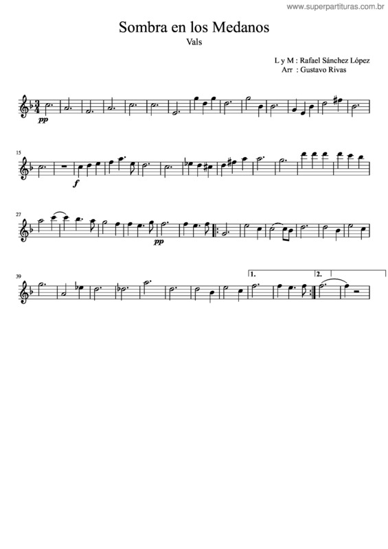 Partitura da música Sombra En Los Medanos v.2