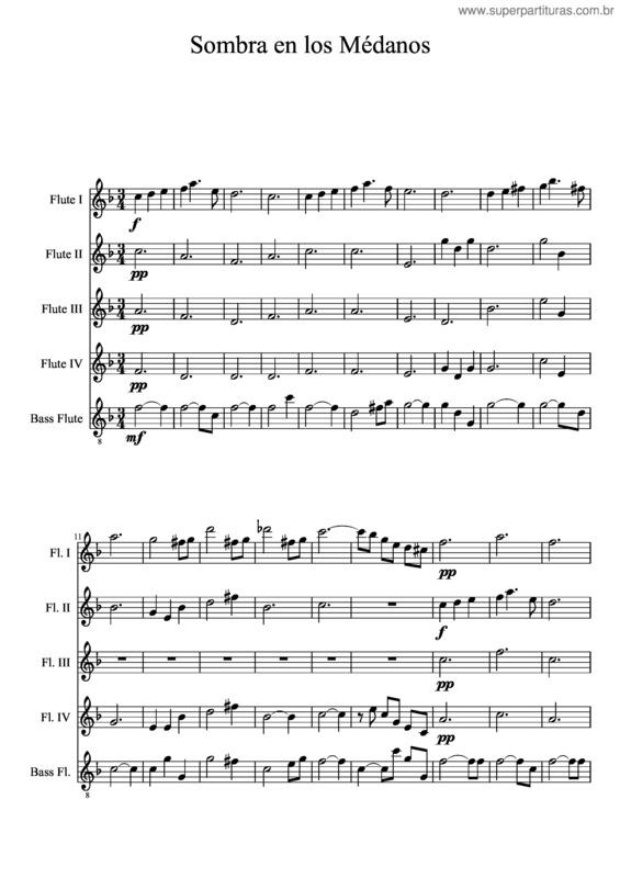 Partitura da música Sombra En Los Médanos v.3