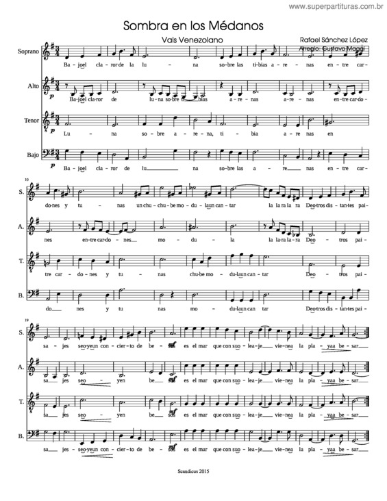 Partitura da música Sombra En Los Médanos