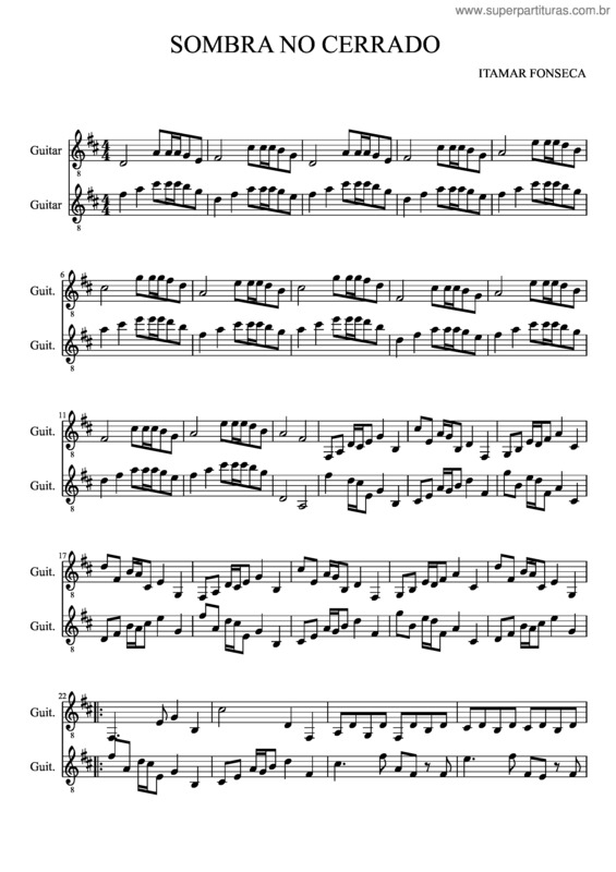 Partitura da música Sombra No Cerrado