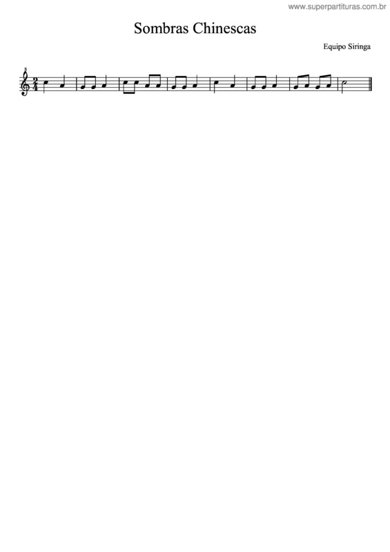 Partitura da música Sombras Chinescas v.3