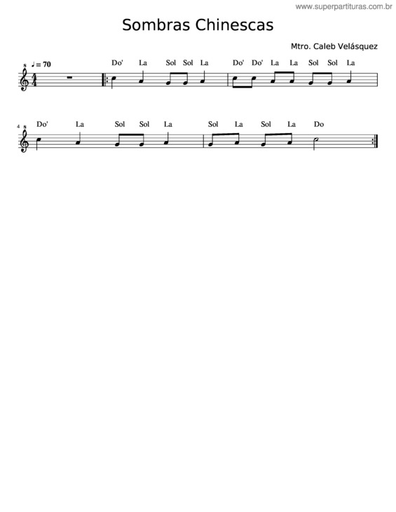 Partitura da música Sombras Chinescas