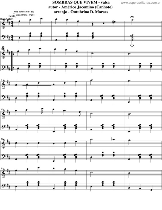 Partitura da música Sombras Que Vivem v.5