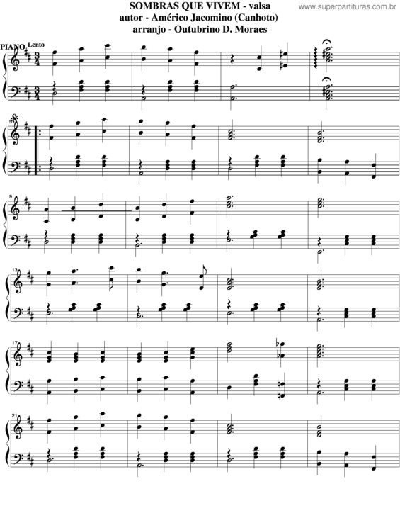 Partitura da música Sombras Que Vivem v.6