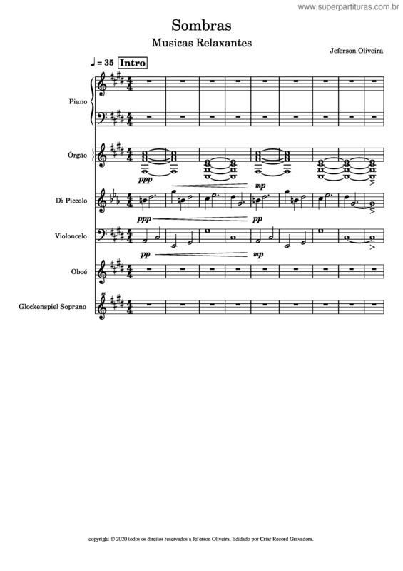 Partitura da música Sombras v.2