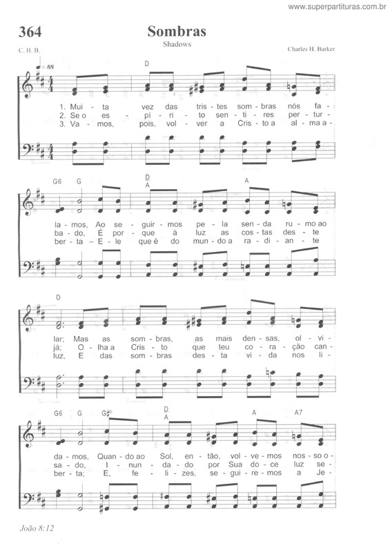 Partitura da música Sombras