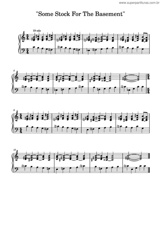 Partitura da música Some Stock For The Basement v.2