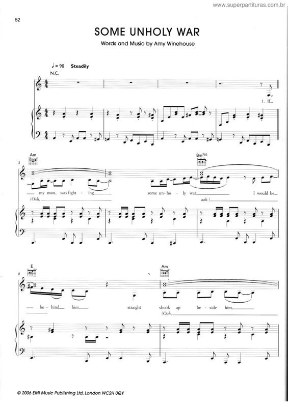 Partitura da música Some unholy war