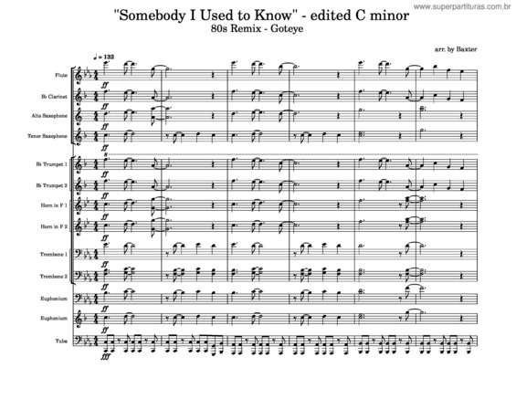 Partitura da música Somebody I Used To Know – 80S Remix
