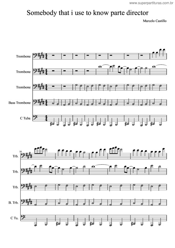 Partitura da música Somebody That I Use To Know v.2