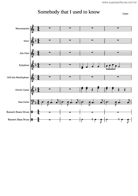 Partitura da música Somebody That I Used To Know – Gotye Somebody That I Used To Know v.2