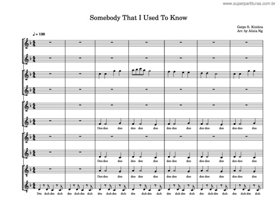 Partitura da música Somebody That I Used To Know – Gotye v.9
