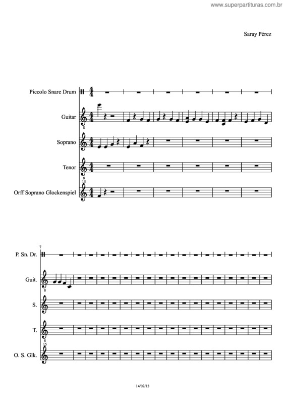 Partitura da música Somebody That I Used To Know.