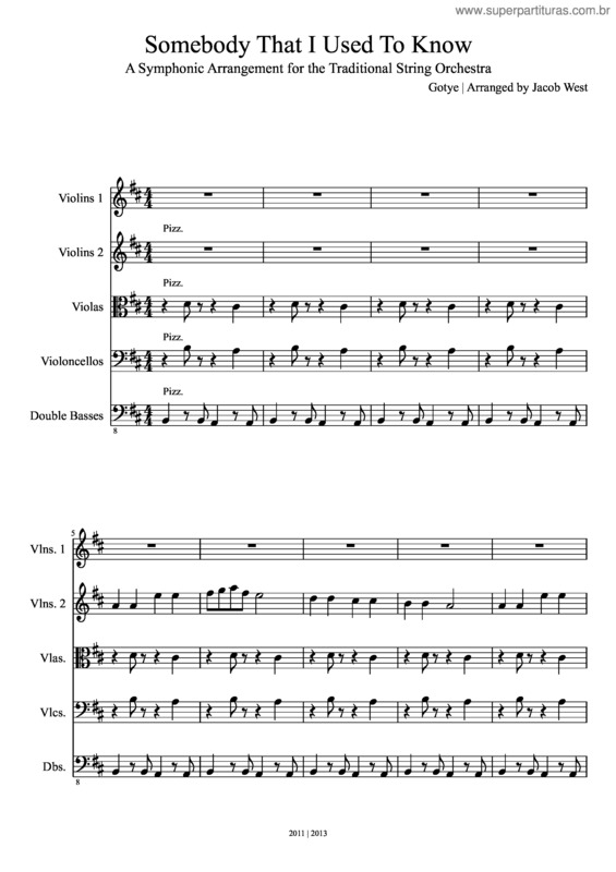 Partitura da música Somebody That I Used To Know v.12
