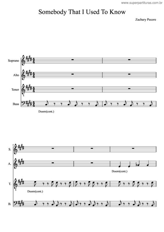 Partitura da música Somebody That I Used To Know v.16