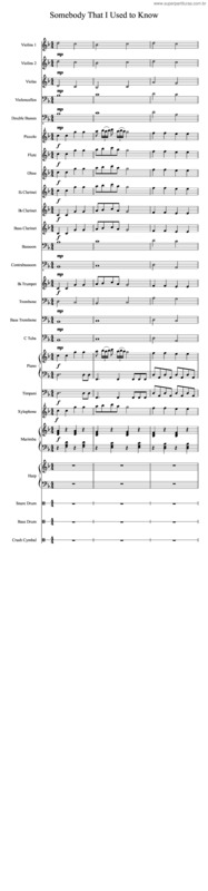 Partitura da música Somebody That I Used To Know v.19