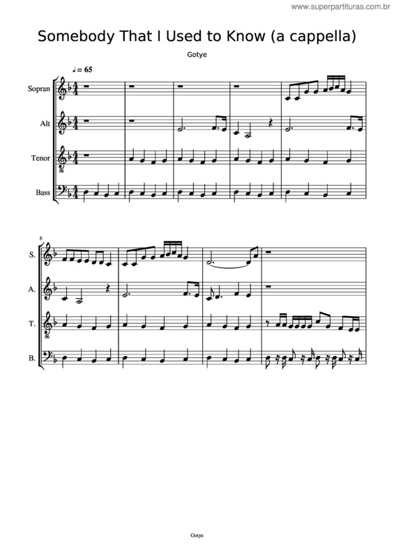 Partitura da música Somebody That I Used To Know v.22