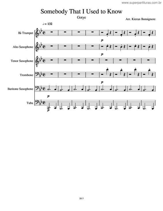 Partitura da música Somebody That I Used To Know v.24