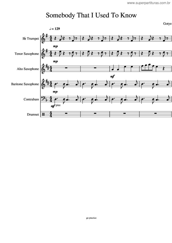 Partitura da música Somebody That I Used To Know v.25