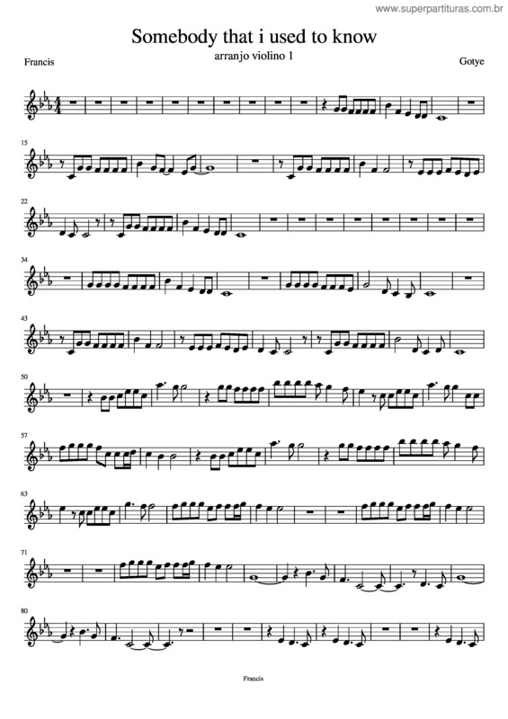Partitura da música Somebody That I Used To Know v.26