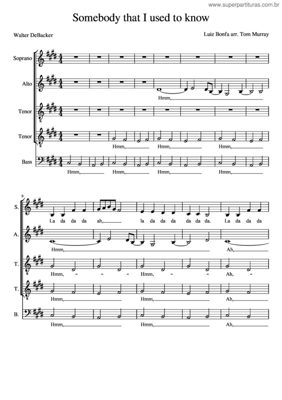 Partitura da música Somebody That I Used To Know v.46