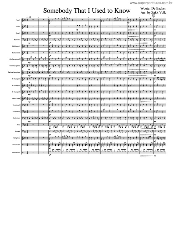 Partitura da música Somebody That I Used To Know v.5