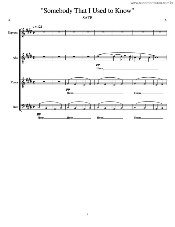 Partitura da música Somebody That I Used To Know v.51