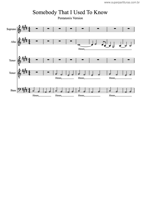 Partitura da música Somebody That I Used To Know v.52