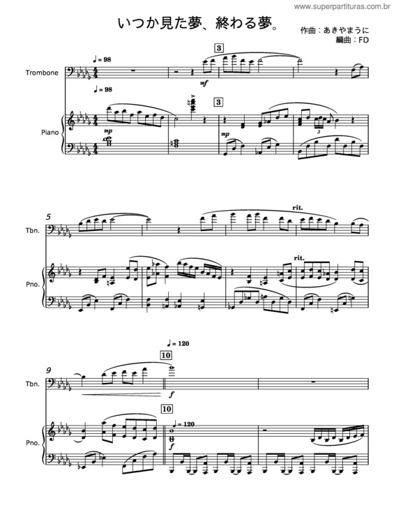 Partitura da música Someday The Dream Will End – Final Fantasy X