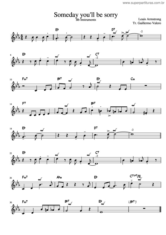 Partitura da música Someday You`Ll Be Sorry v.2