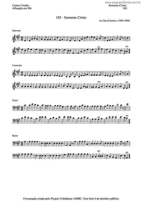 Partitura da música Somente Cristo v.3
