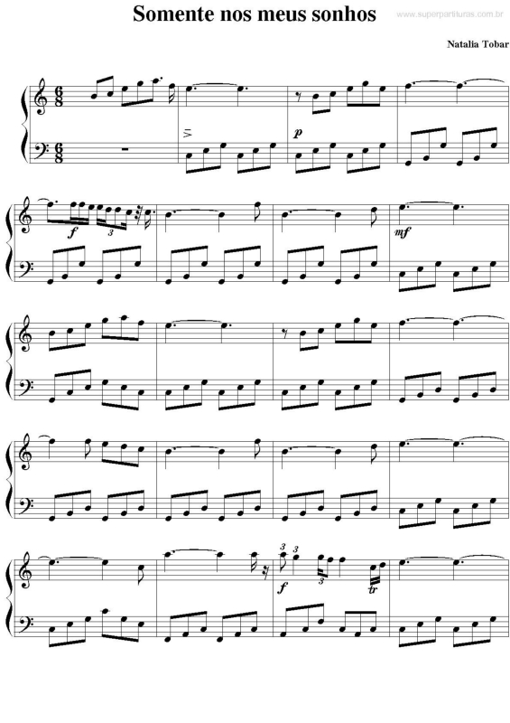 Partitura da música Somente Nos Meus Sonhos