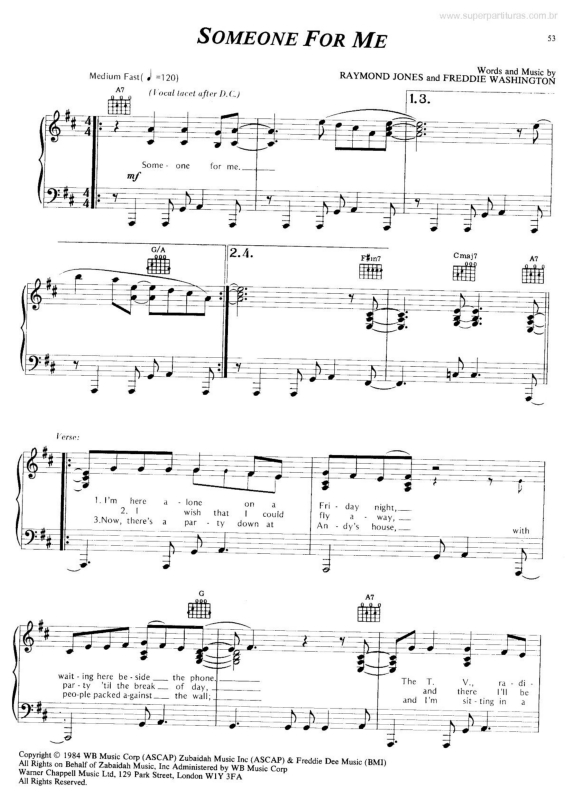 Partitura da música Someone For Me