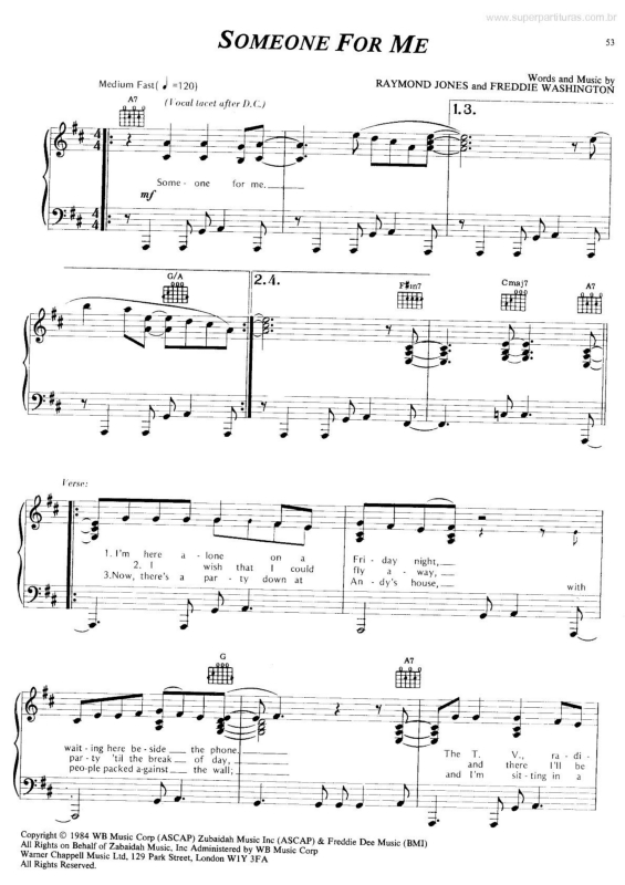 Partitura da música Someone For Me