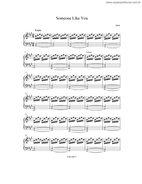 Partitura da música Someone Like You v.11