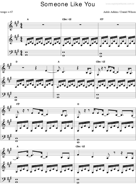 Partitura da música Someone Like You v.5