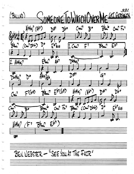 Partitura da música Someone To Watch Over Me v.6