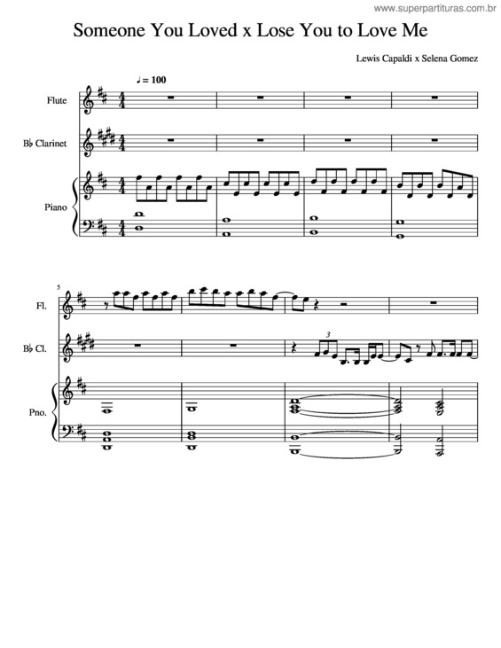 Partitura da música Someone You Loved X Lose You To Love Me