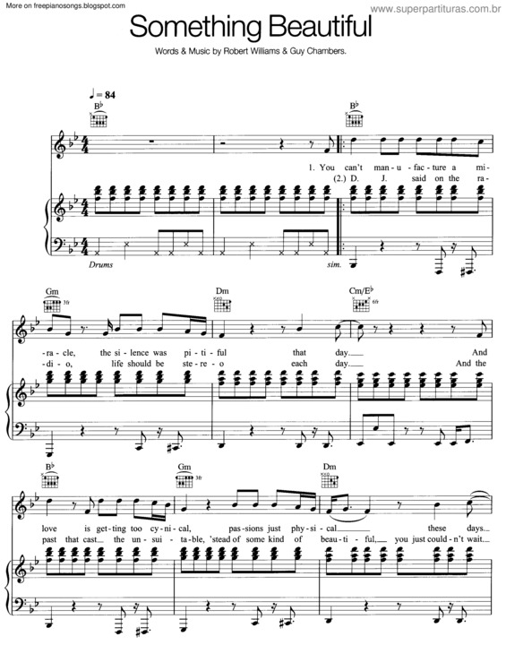 Partitura da música Something Beautiful v.2