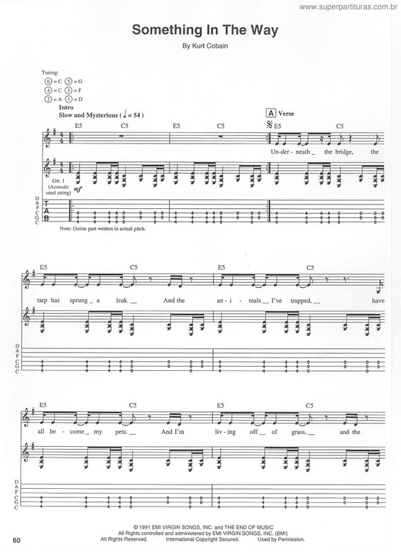 Partitura da música Something In A Way