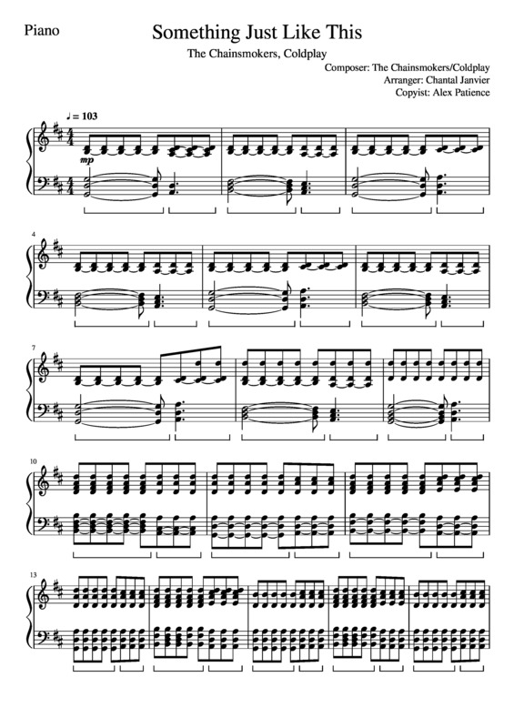 Partitura da música Something Just Like This