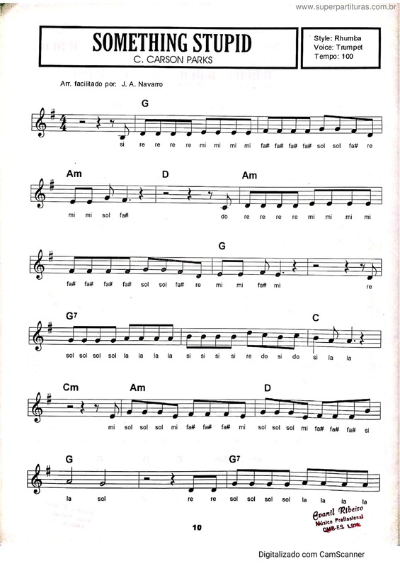 Partitura da música Something Stupid v.2