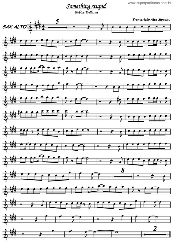 Partitura da música Something Stupid