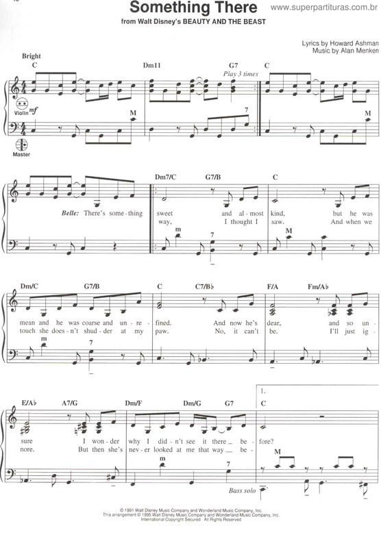 Partitura da música Something There