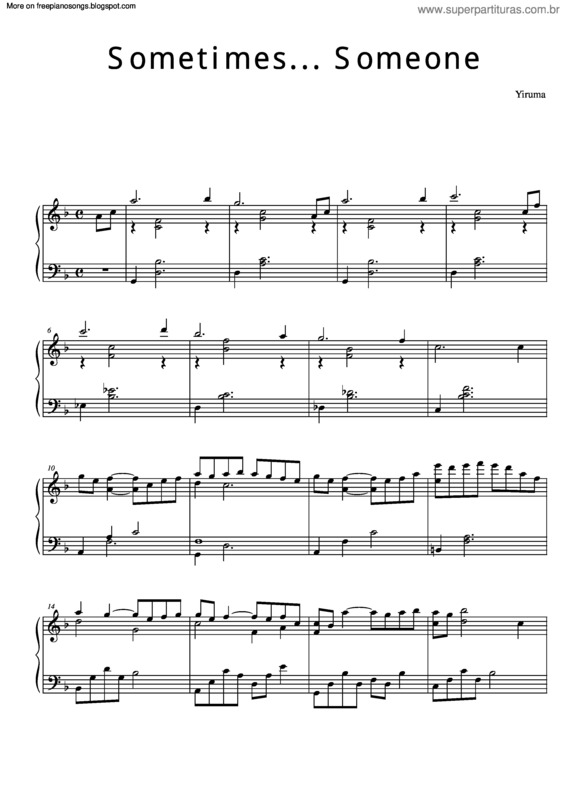 Partitura da música Sometimes Someone v.2